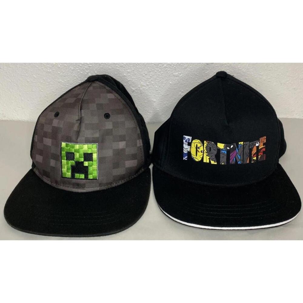 Hat Lot Fortnite And Mine Craft Lot Of 2 Hats Flat Bill